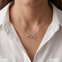 0.25 Ct Round Cut Lab Grown Diamond Infinity Butterfly Necklace for Women White