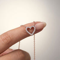 0.25 Ct Round Cut Lab Grown Diamond Heart Pendant Necklace Rose Gold