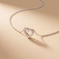 0.25 Ct Round Cut Lab Grown Diamond Heart Pendant Necklace White