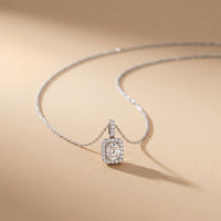 3.80 Ct Cushion Cut Lab Grown Diamond Pavé Frame Pendant Necklace White