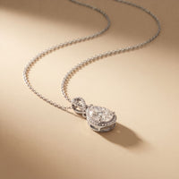 4.20CTW Pear Cut Lab Grown Diamond Infinity Halo Pendant Necklace White