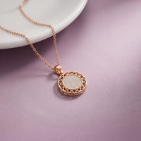 1.15CTW Round Pave Lab Grown Diamond Geometric Medallion Pendant for Women Rose Gold