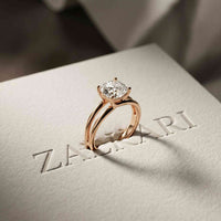 2 CTW Cushion Cut Lab Grown Diamond Engagement Ring, Twin Shank Rose Gold