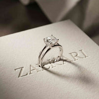 2 CTW Cushion Cut Lab Grown Diamond Engagement Ring, Twin Shank White