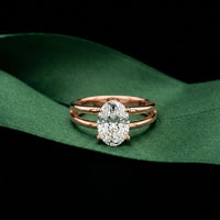 Oval Lab Grown Diamond Split Shank Engagement Ring For Women Rose Gold