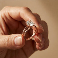 Oval Lab Grown Diamond Split Shank Engagement Ring For Women Rose Gold