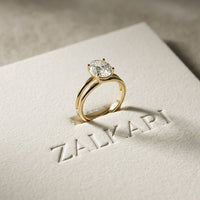 Oval Lab Grown Diamond Split Shank Engagement Ring For Women Gold