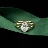 Oval Lab Grown Diamond Split Shank Engagement Ring For Women Gold