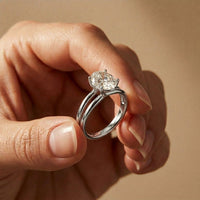 Oval Lab Grown Diamond Split Shank Engagement Ring For Women White