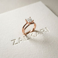 Princess Cut Lab Grown Diamond Split Shank Engagement Ring For Women Rose Gold