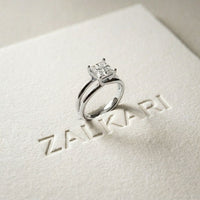 Princess Cut Lab Grown Diamond Split Shank Engagement Ring For Women White