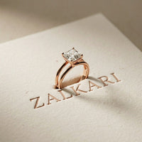 2Ct Asscher Cut Lab Grown Diamond Split Shank Engagement Ring For Girls Rose Gold
