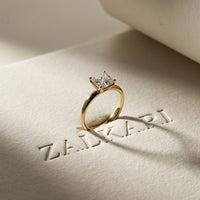 Asscher Cut Lab Grown Diamond Solitaire Engagement Ring 2 Carat Gold