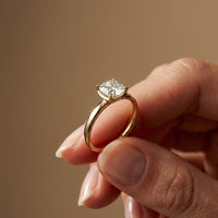 2CTW Cushion Cut Lab Grown Diamond Solitaire Engagement Ring For Women Gold