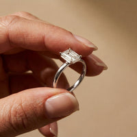 2 Carat Emerald Cut Lab Grown Diamond Solitaire Anniversary Ring White