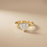1.5Ct Heart Shape Lab Grown Diamond Solitaire Valentine Ring Gold