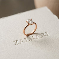 1.5Ct Aurielle Pear Lab Grown Diamond Ring Rose Gold