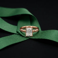 1.50 CTW Emerald Cut Lab Grown Diamond Verelle Anniversary Ring Rose Gold