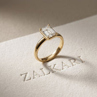 1.50 CTW Emerald Cut Lab Grown Diamond Verelle Anniversary Ring Gold