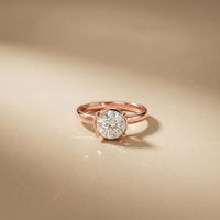 1.50 CTW Classic Round Lab Grown Diamond Promise Ring For Women Rose Gold
