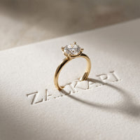 1.50 CTW Classic Round Lab Grown Diamond Promise Ring For Women Gold