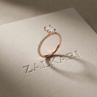 1.50 CTW Oval Lab Grown Diamond Hidden Halo Engagement Ring For Women Rose Gold