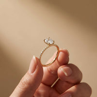 1.50 CTW Oval Lab Grown Diamond Hidden Halo Engagement Ring For Women Gold