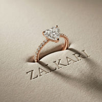 1.50 CTW Heart Cut Lab Grown Diamond Pave Promise Ring Gold