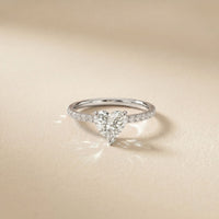 1.50 CTW Heart Cut Lab Grown Diamond Pave Promise Ring White