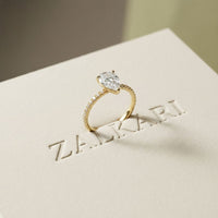 1.50 CTW Pear Lab Grown Diamond Petite Pave Engagement Ring For Girls Gold