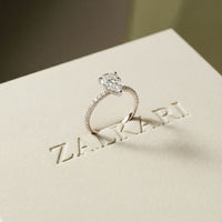 1.50 CTW Pear Lab Grown Diamond Petite Pave Engagement Ring For Girls White