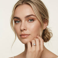 1.50 CTW Princess Cut Lab Grown Diamond Micro Pave Ring Rose Gold
