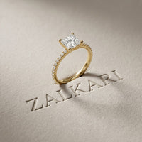 1.50 CTW Princess Cut Lab Grown Diamond Micro Pave Ring Gold