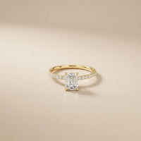 1.50 CTW Emerald Cut Lab Grown Diamond Rosavelle Ring Gold