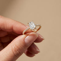 1.50 CTW Emerald Cut Lab Grown Diamond Rosavelle Ring Gold