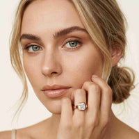 2 CTW Asscher Cut Lab Grown Diamond Bezel Set Montrielle Ring Rose Gold