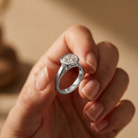 2 CTW Cushion Cut Lab Grown Diamond Bezel Set Elarisse Ring White