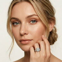 2 CTW Cushion Cut Lab Grown Diamond Bezel Set Elarisse Ring White