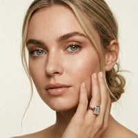 Velmira 2 CTW Emerald Cut Lab Grown Diamond Bezel Set Ring Rose Gold