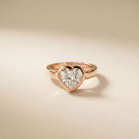 Amorette 2 CTW Heart Cut Lab Grown Diamond Bezel Set Ring For Women Rose Gold
