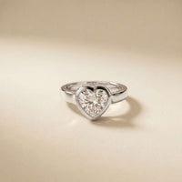Amorette 2 CTW Heart Cut Lab Grown Diamond Bezel Set Ring For Women White