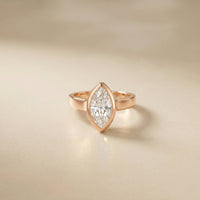 2 CTW Marquise Cut Lab Grown Diamond Ring For Girls Rose Gold
