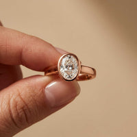 2 CTW Oval Cut Lab Grown Diamond Ovalisse Ring Rose Gold