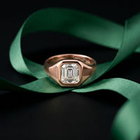 2 CTW Asscher Cut Lab Grown Diamond Legacy of Love Ring Rose Gold