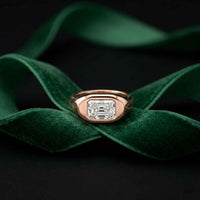 2 CTW Fearlessly Radiant Cut Lab Grown Diamond Forefinger Ring Rose Gold
