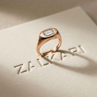 2 CTW Fearlessly Radiant Cut Lab Grown Diamond Forefinger Ring Rose Gold