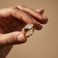 2 CTW Fearlessly Radiant Cut Lab Grown Diamond Forefinger Ring Gold