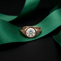 2 CTW Round Cut Lab Grown Diamond Boldly Pointer Finger Ring Rose Gold