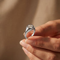 2 CTW Round Cut Lab Grown Diamond Boldly Pointer Finger Ring White
