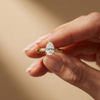 1 CT Pear Cut Evermere Lab Grown Diamond Ring Gold